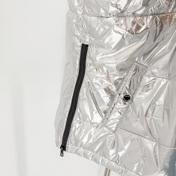 Michael Kors Silver Puffer Vest - Picture 6 of 7